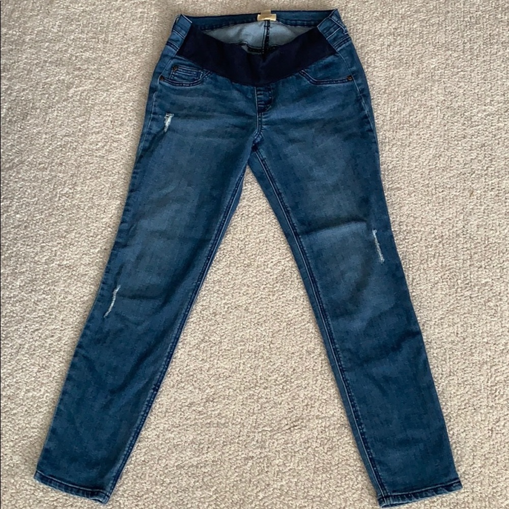 Indigo Blue Maternity Skinny Ankle Jeans